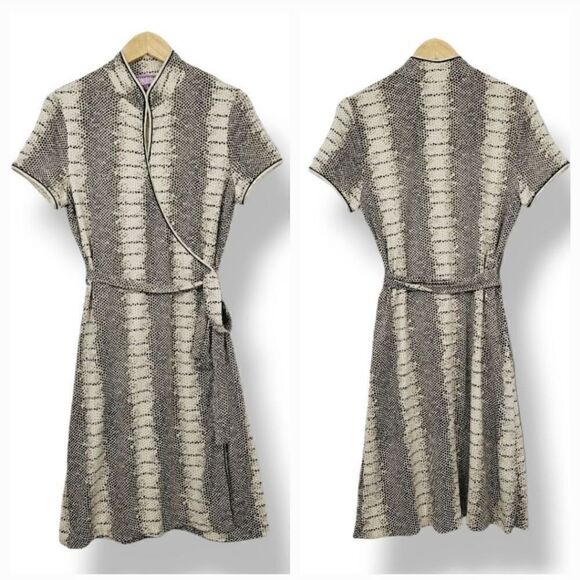 Vintage Vivienne Tam Silk Blend Slinky Jersey Knit Wrap Dress in Snakeskin Print - Picture 2 of 11